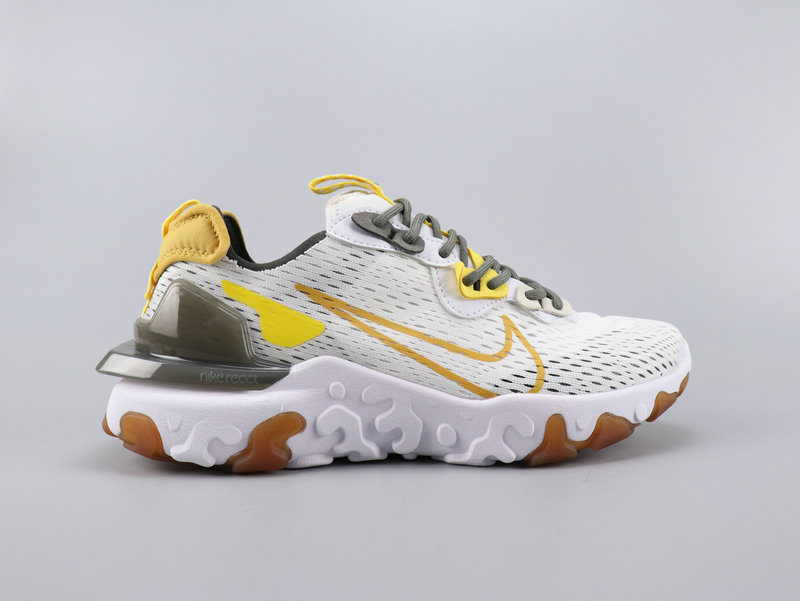 2020 Men Nike React Vision White Yellow Grey Shoes